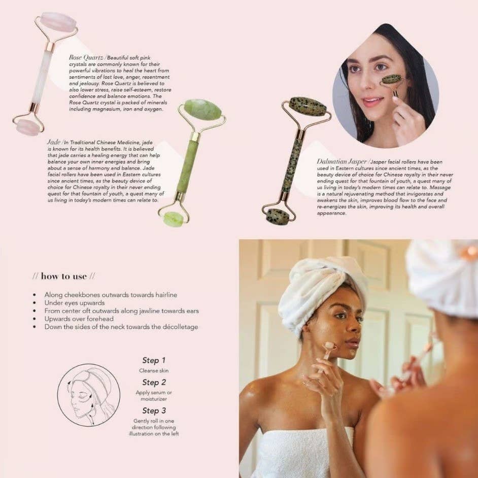 Kitsch - Rose Quartz Crystal Facial Roller