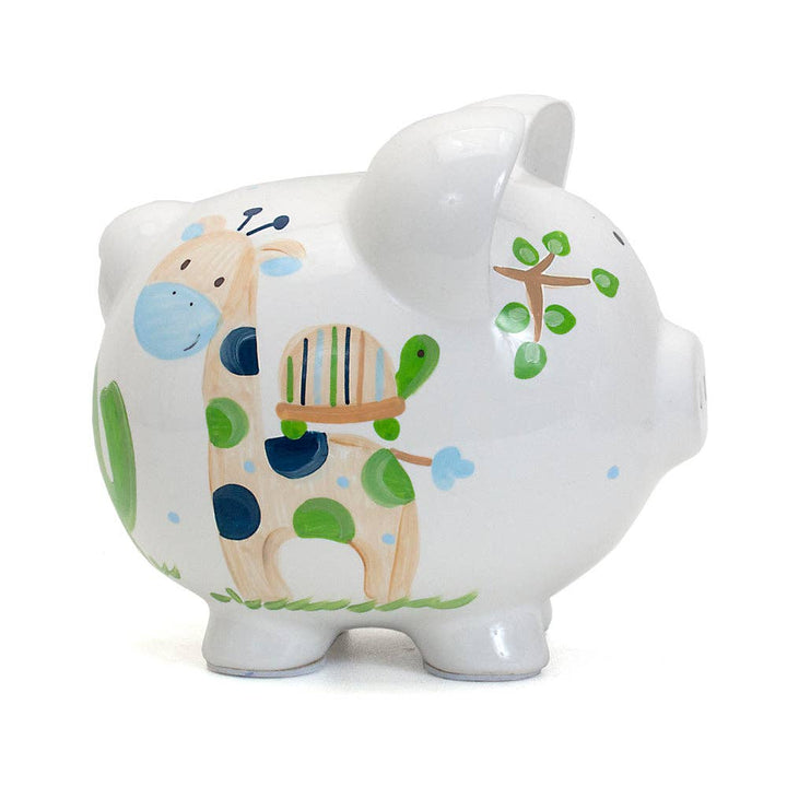 Large Piggy Bank - Blue Tropical Punch