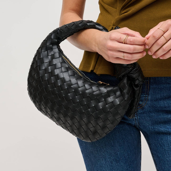 Lizbeth - Woven Knot Clutch (Black)
