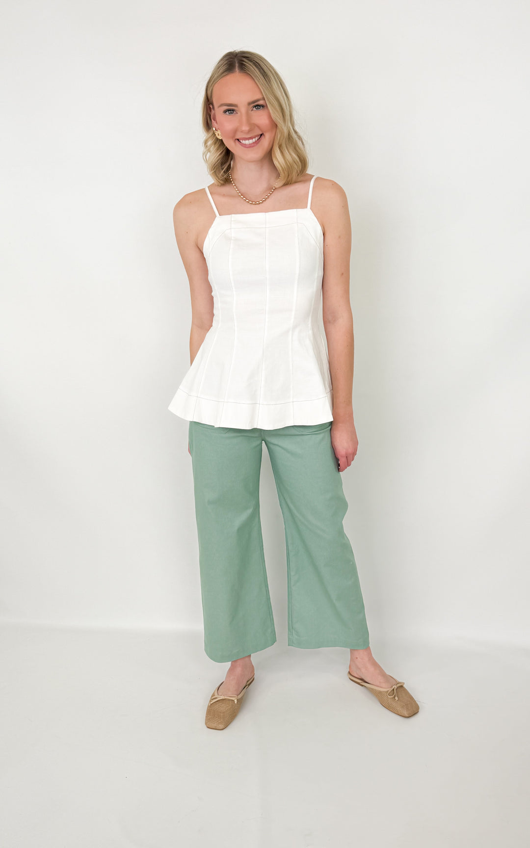 Lasarah - Ankle Cropped Pants (Seafoam)