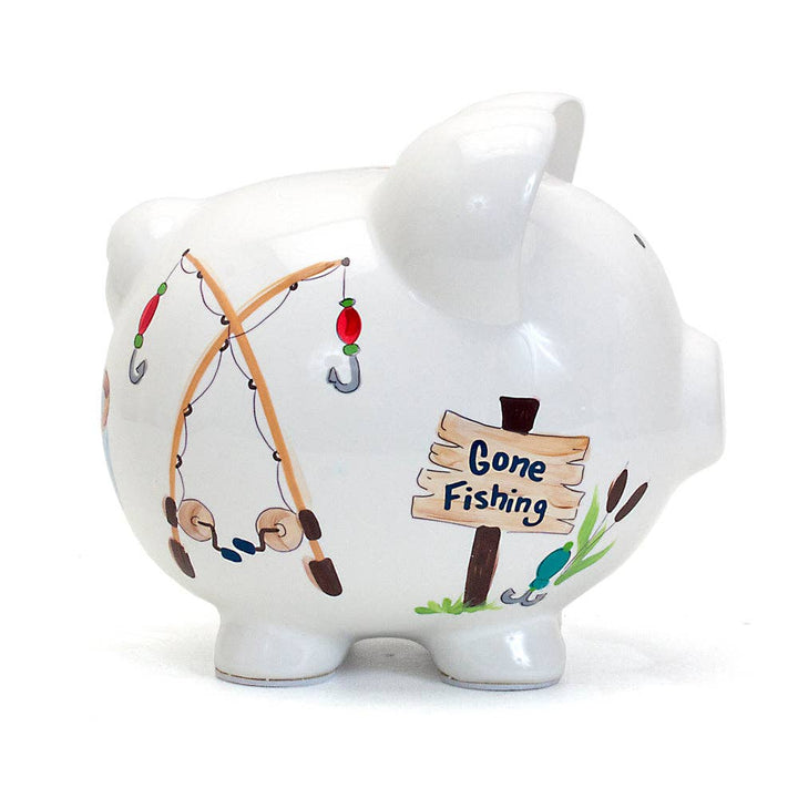 Large Piggy Bank - Gone Fishing