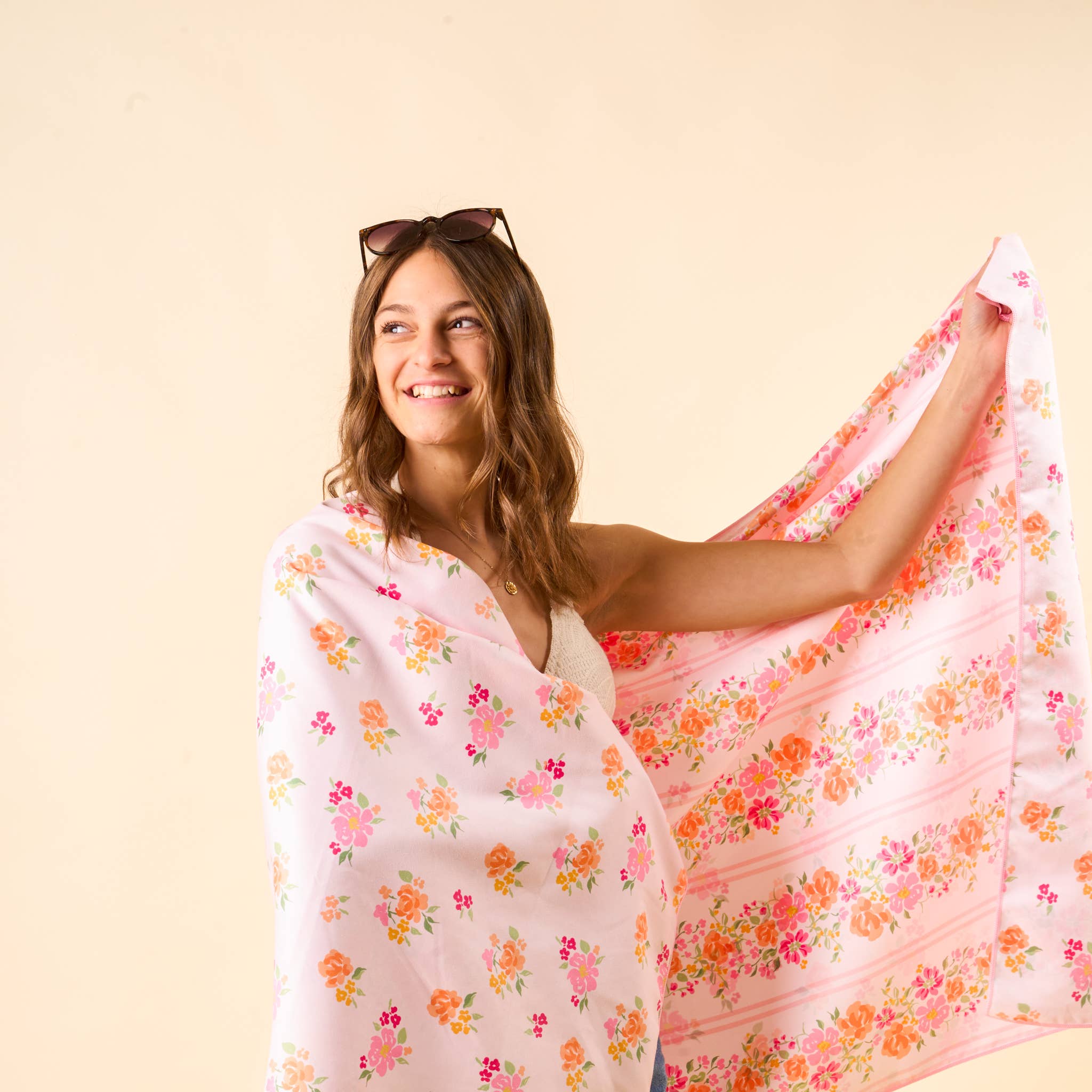 Rosie - XL Quick-Dry Beach Towel (Petal Parade Pink)
