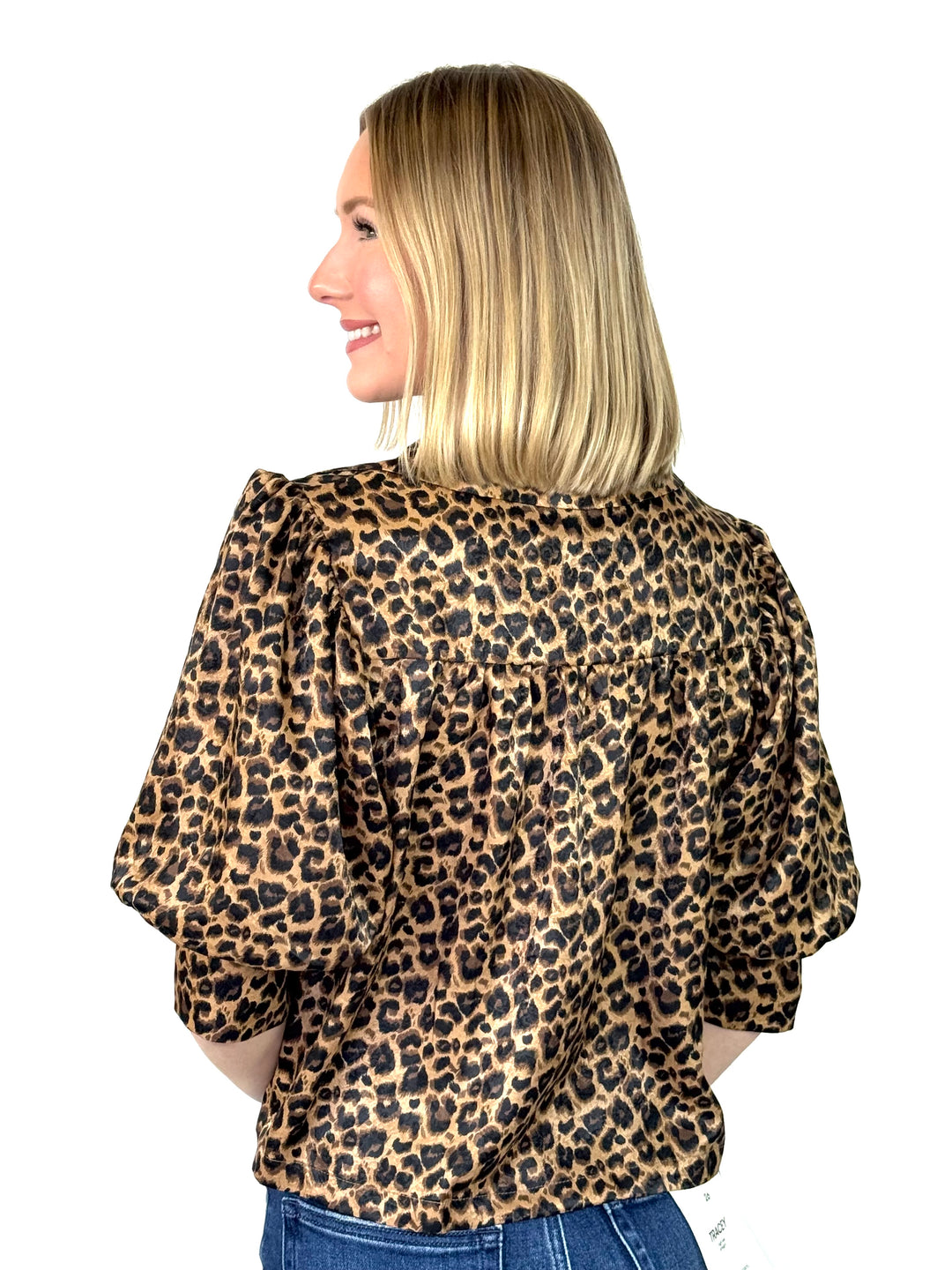 Monica - Leopard Puff Sleeve Top