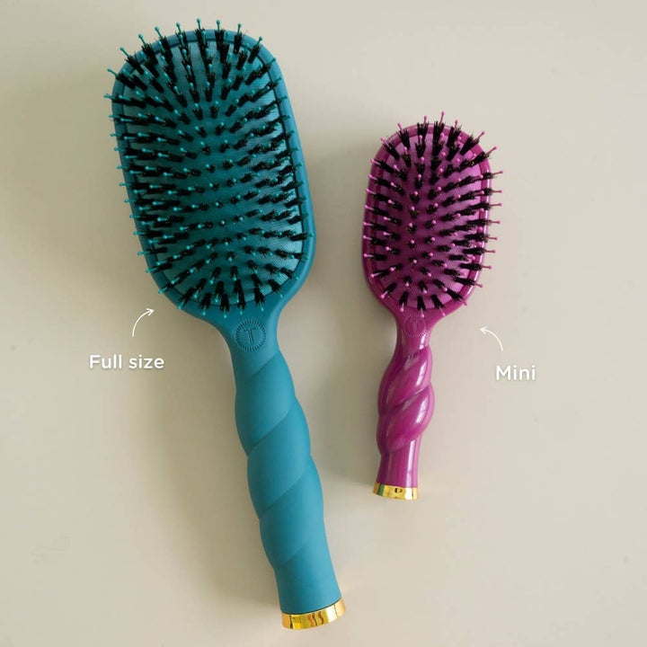 Teleties - Mini Boar Bristle Hair Brush - Mulberry