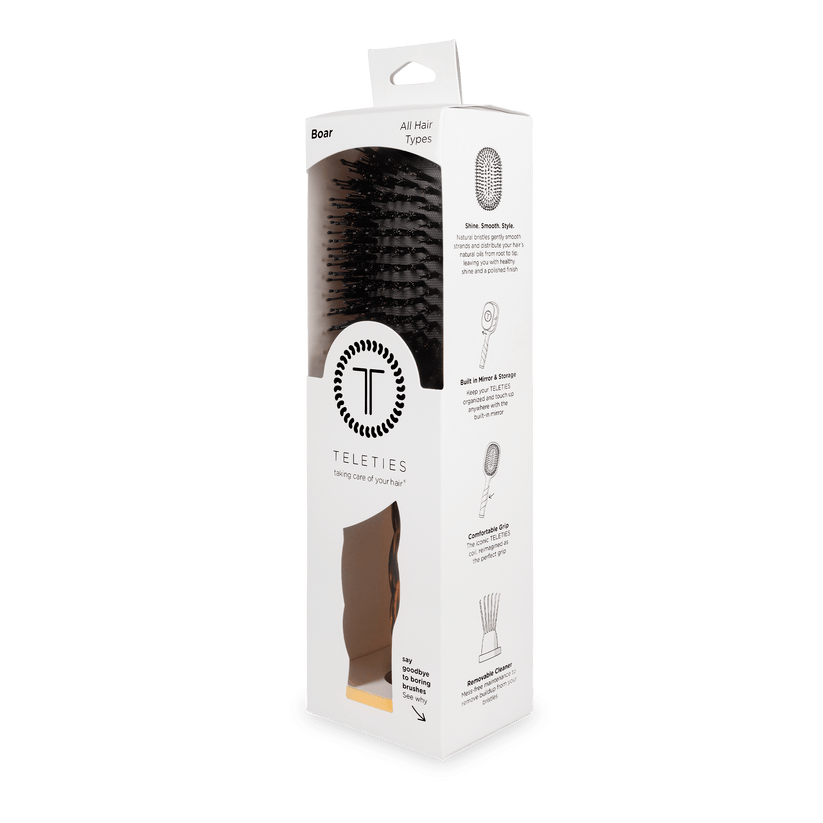 Teleties - Boar Bristle Hair Brush (Tortoise)