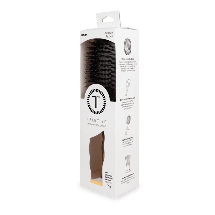 Teleties - Boar Bristle Hair Brush (Tortoise)