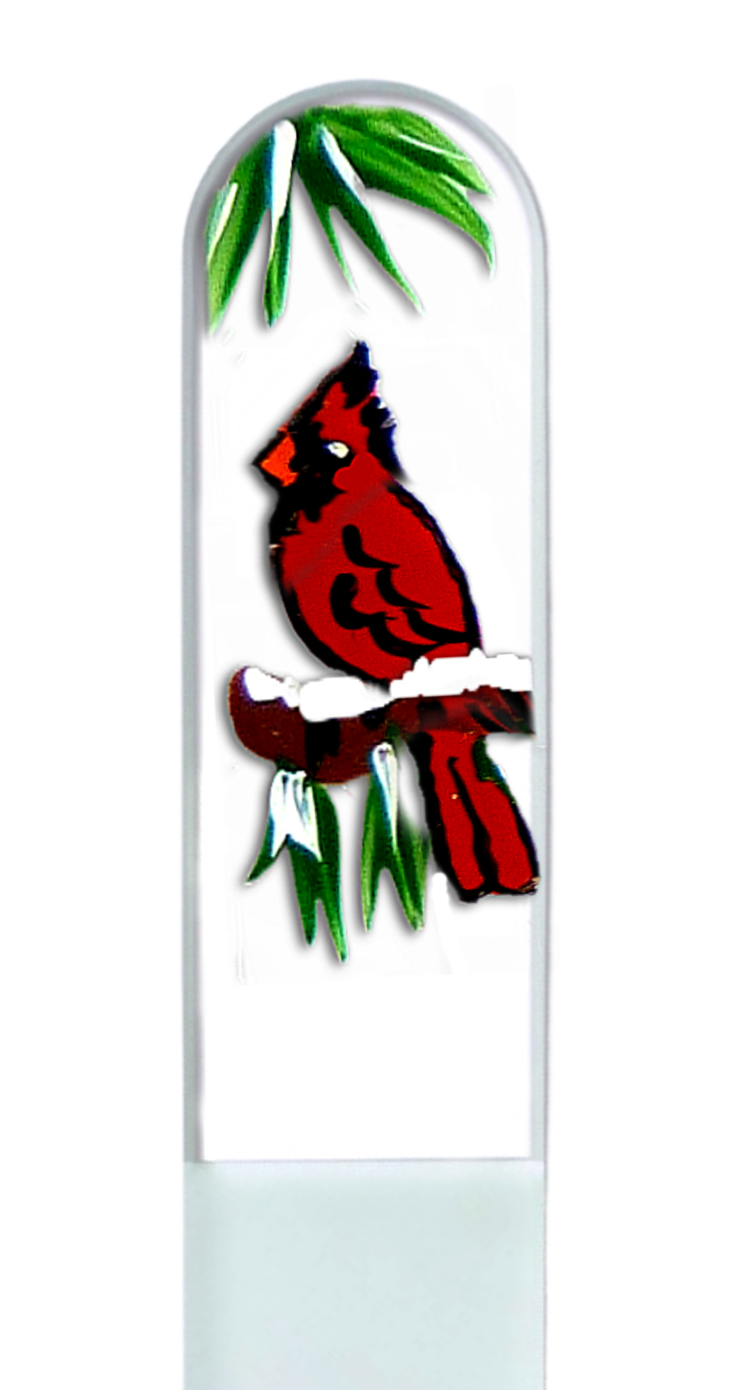 Glass Nail File - Snowy Cardinal