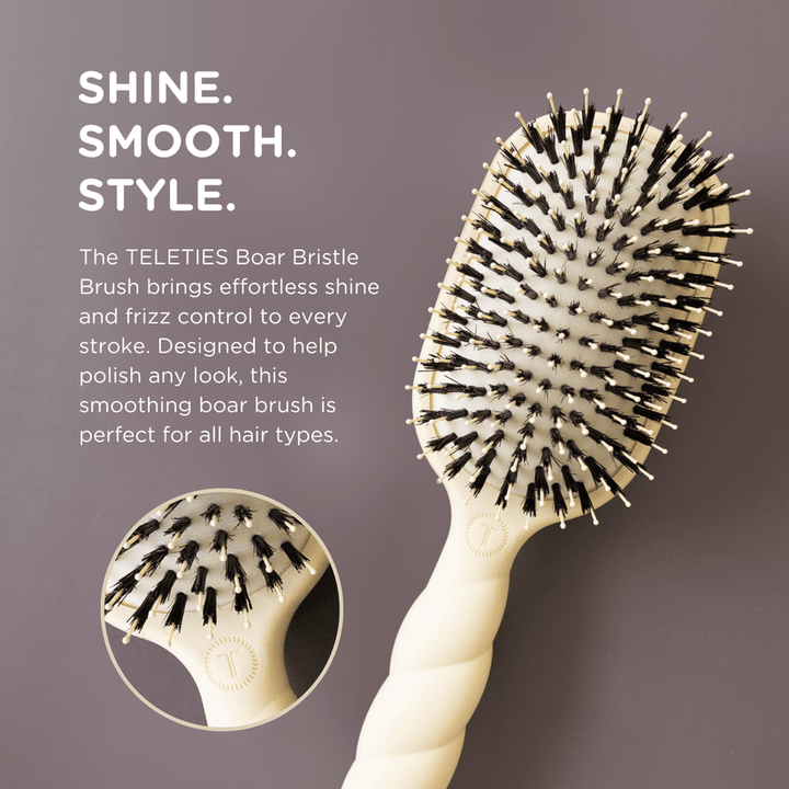 Teleties - Boar Bristle Hair Brush (Tan)