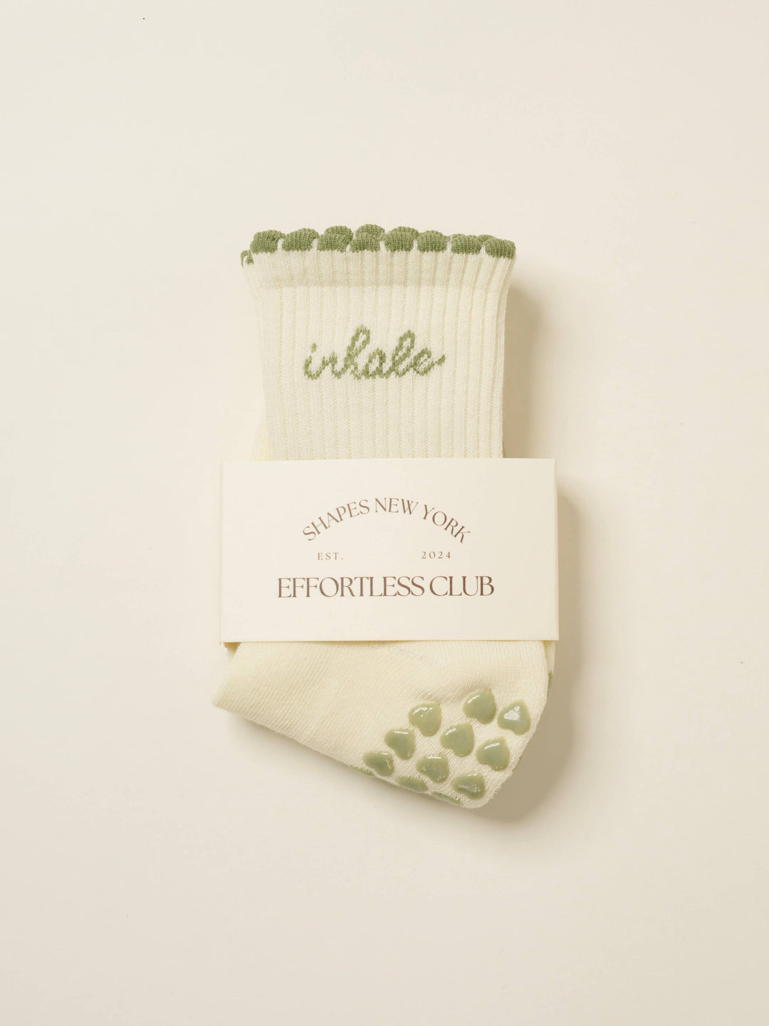 Grip Socks - Inhale Exhale Grip Sock - Cream