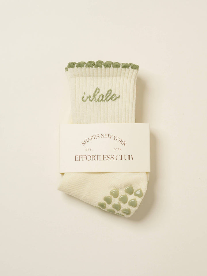 Grip Socks - Inhale Exhale Grip Sock - Cream