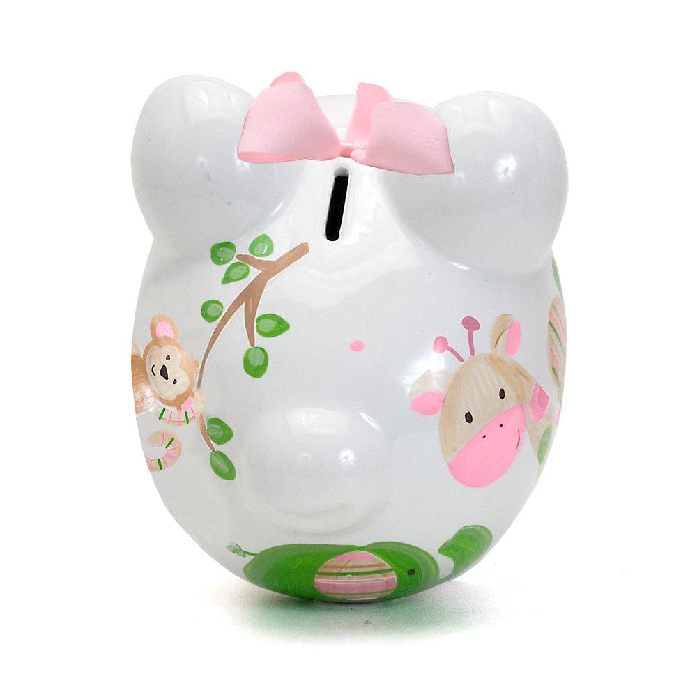 Large Piggy Bank - Pink Tropical Punch