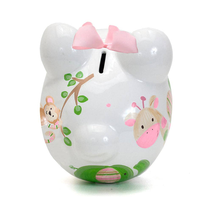 Large Piggy Bank - Pink Tropical Punch