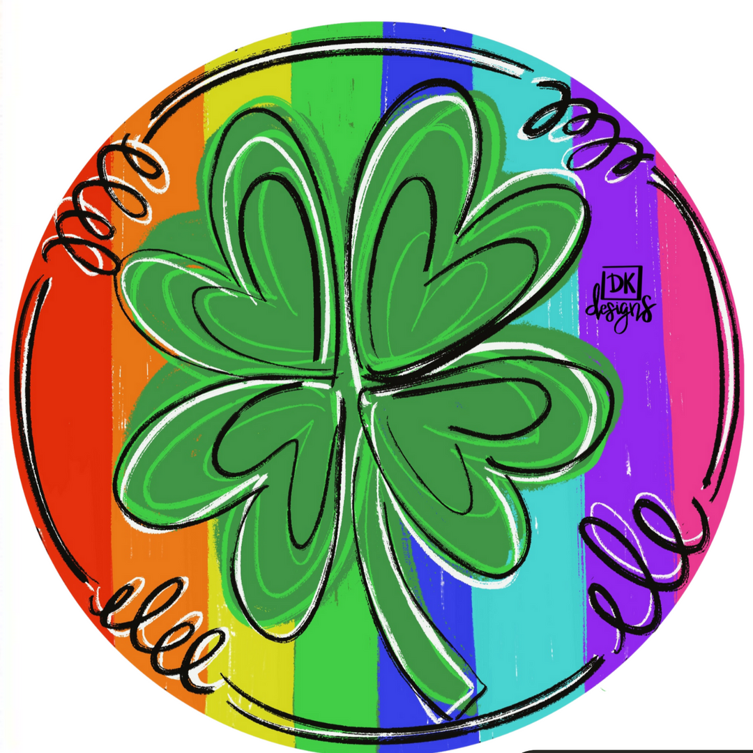 Door Hanger Attachment - Rainbow Clover