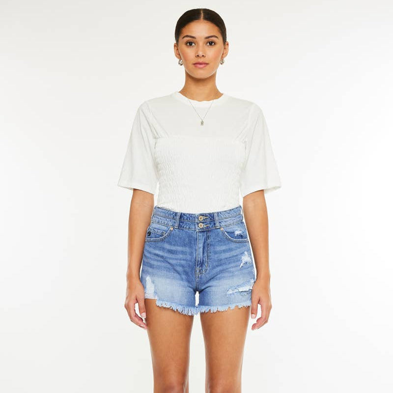 Stassi - High Rise Mom Denim Shorts