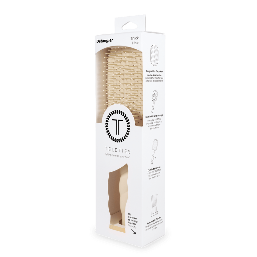 Teleties - Detangler Hair Brush for Thick Hair (Tan)