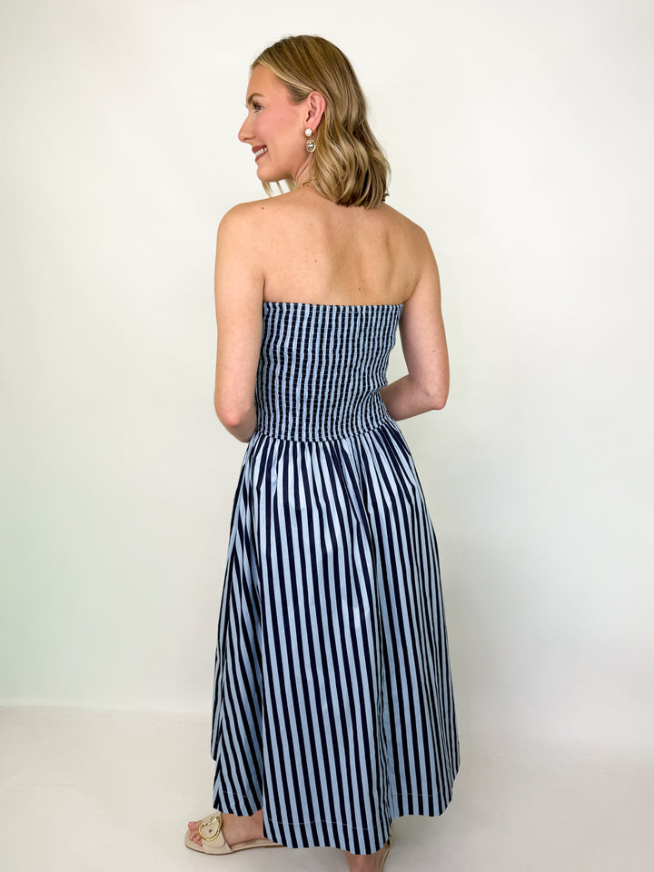 Sadie - Striped Strapless Maxi Dress