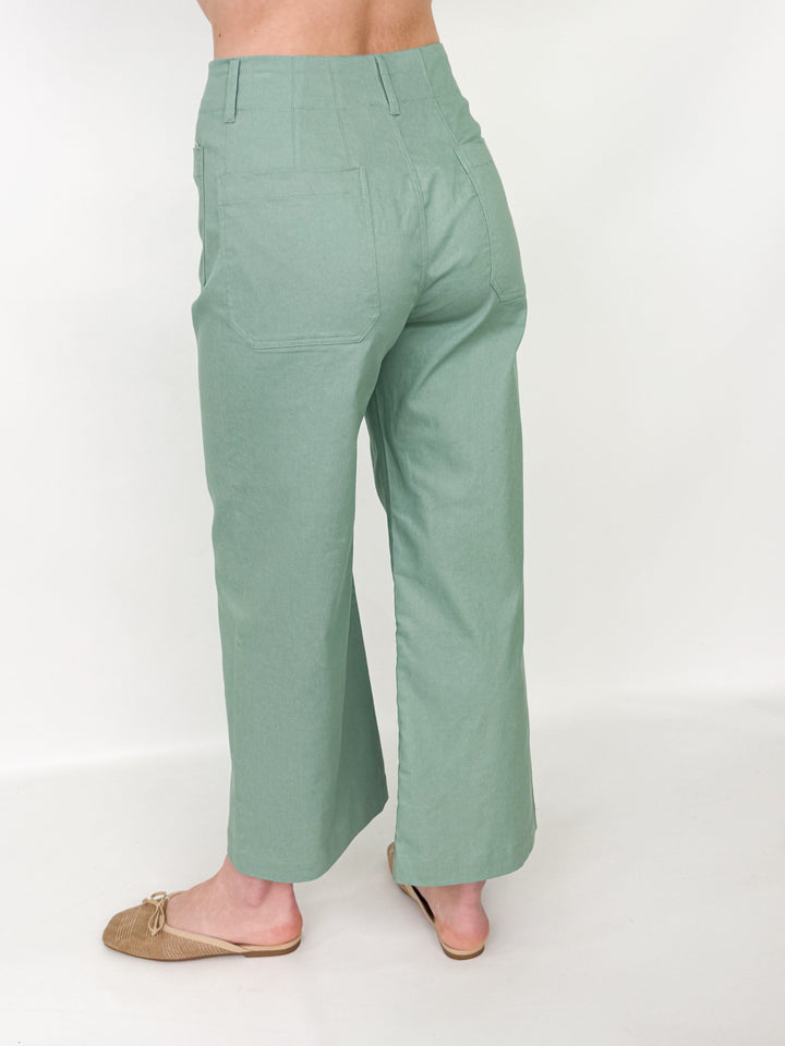 Lasarah - Ankle Cropped Pants (Seafoam)