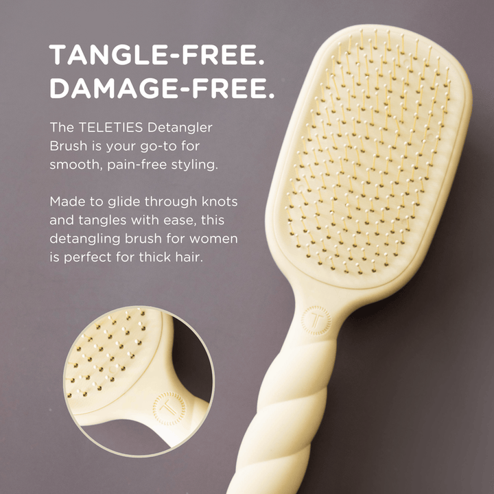 Teleties - Detangler Hair Brush for Thick Hair (Tan)