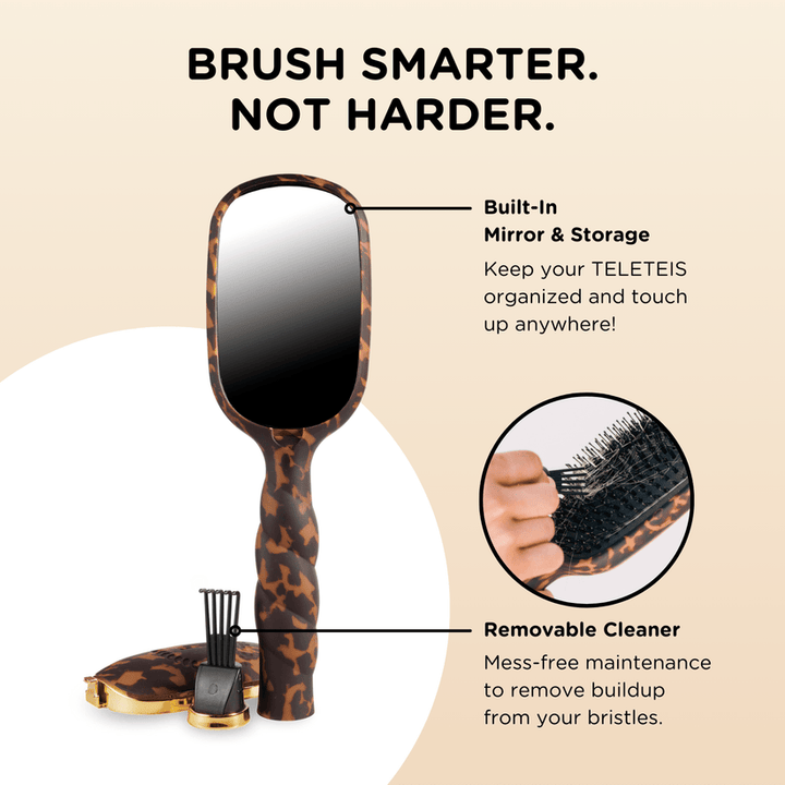 Teleties - Boar Bristle Hair Brush (Tortoise)