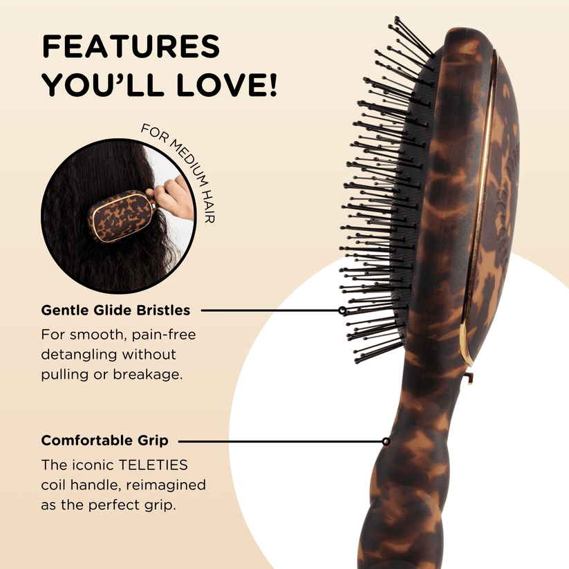Teleties - Detangler Hair Brush for Medium Hair (Tortoise)