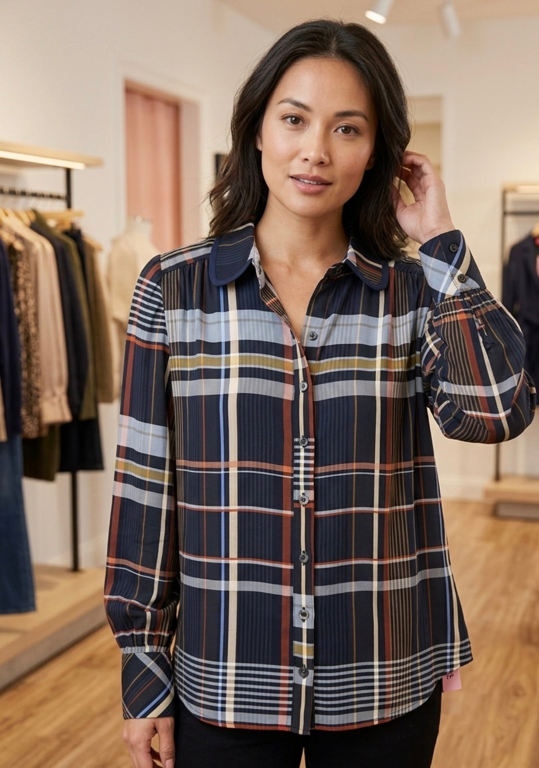 Georgia - Plaid Button Down Blouse