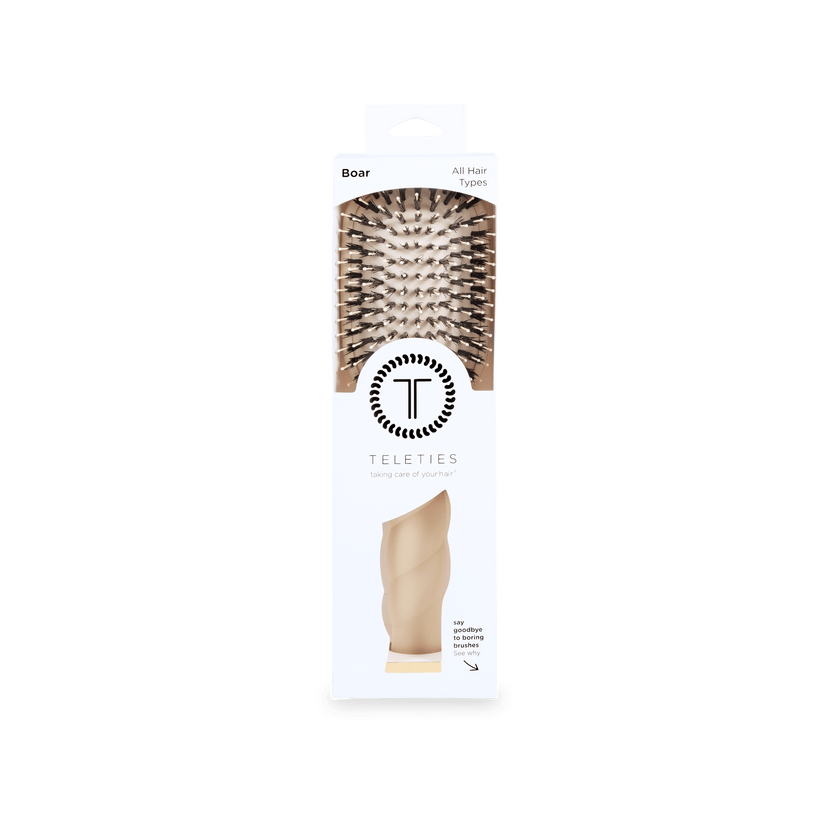 Teleties - Boar Bristle Hair Brush (Tan)