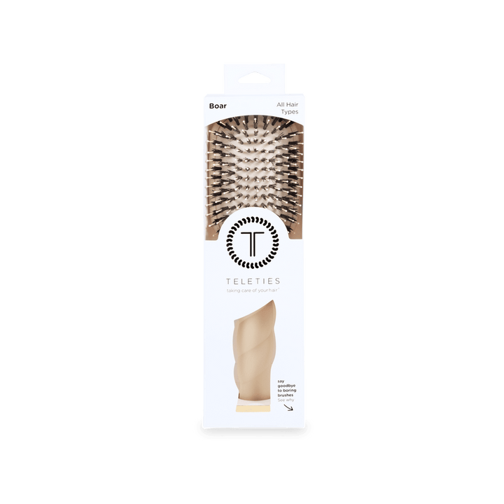 Teleties - Boar Bristle Hair Brush (Tan)