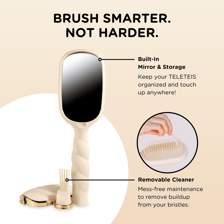 Teleties - Detangler Hair Brush for Thick Hair (Tan)