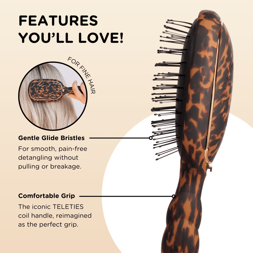 Teleties - Detangler Hair Brush for Fine Hair (Tortoise)