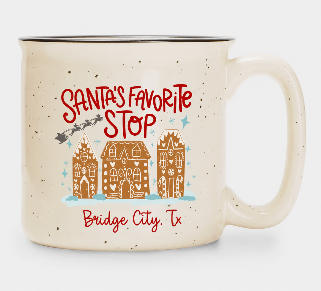 Santa's Favorite Stop Ceramic Mug - Bridge City, Tx