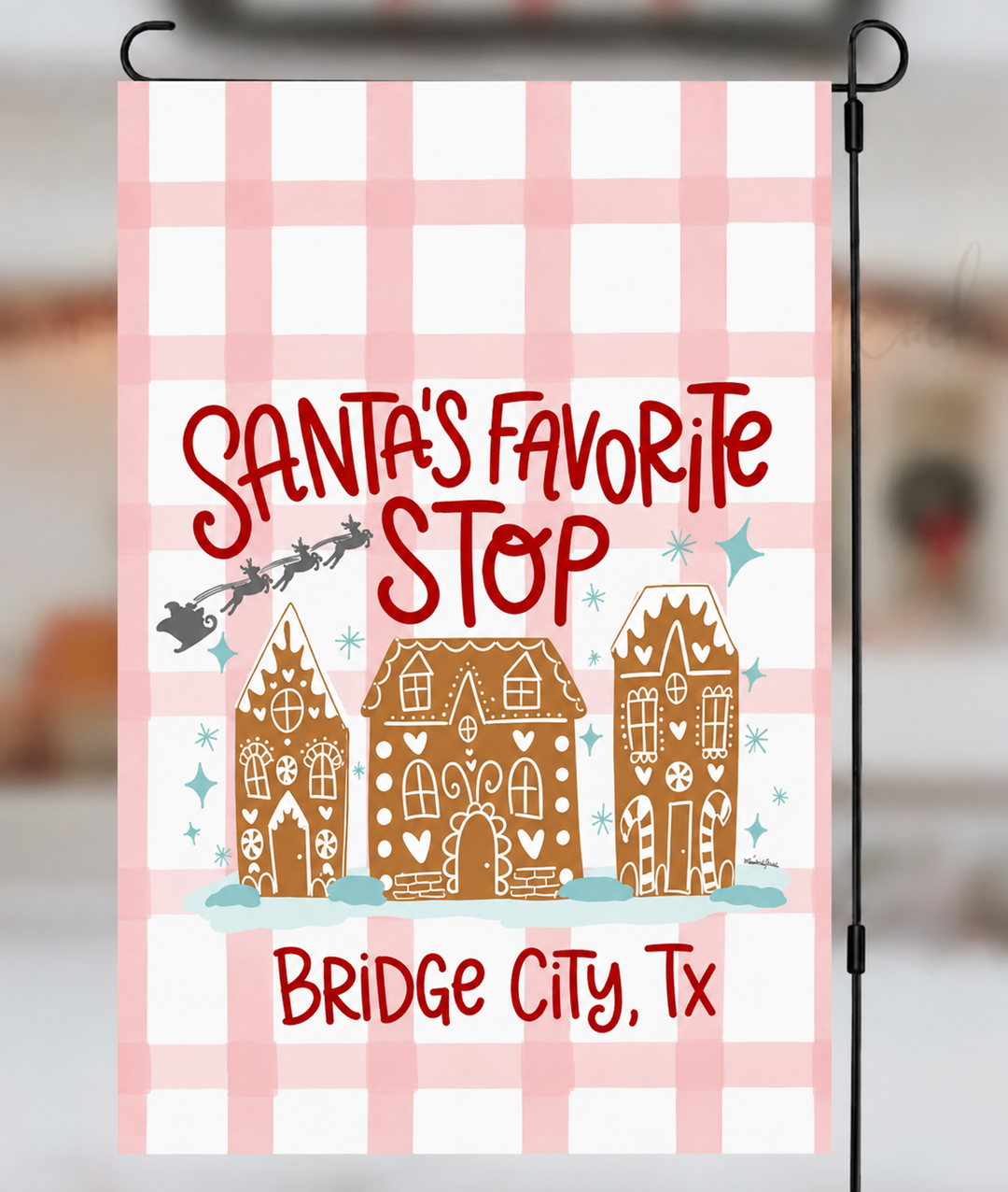 Santa's Favorite Stop Garden Flag - Bridge City, Tx