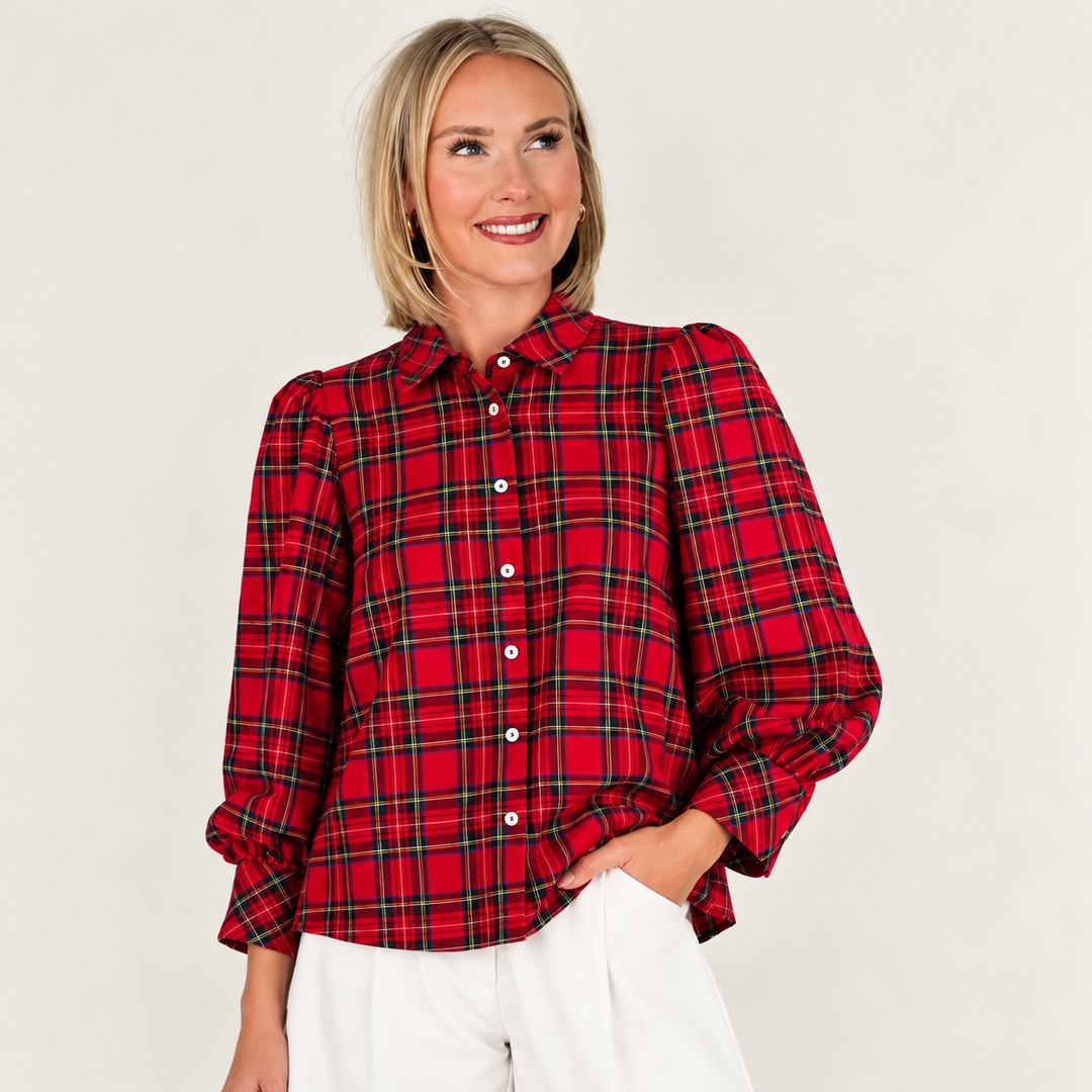 Gabrielle - Plaid Blouse