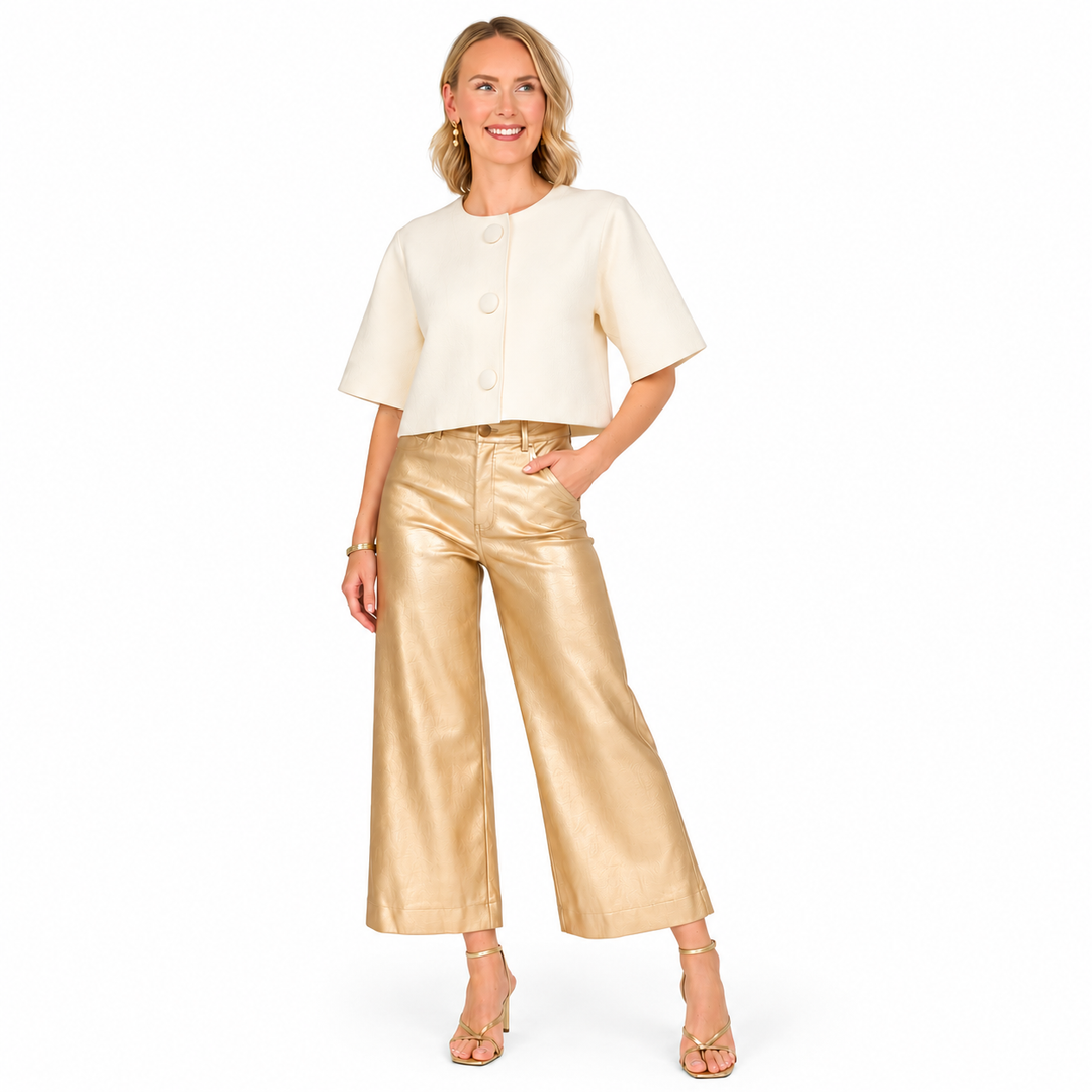 Fallon - Gold Metallic Pants