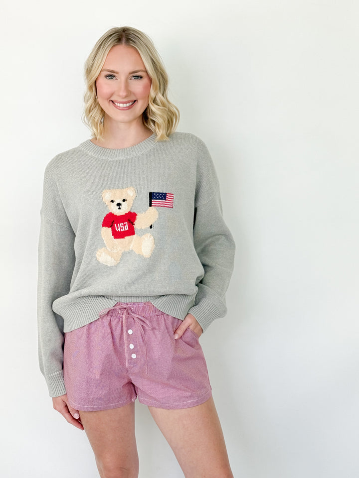 Roya - American Flag Teddy Bear Sweater