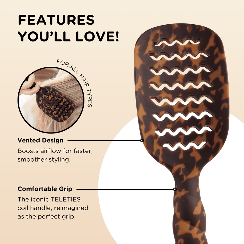 Teleties - Vented Hair Brush (Tortoise)