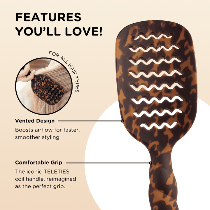 Teleties - Vented Hair Brush (Tortoise)