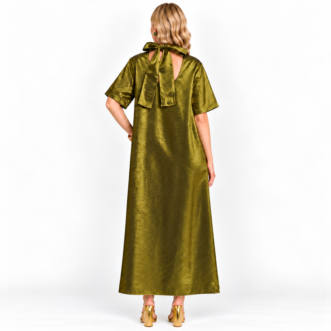 Lauren - Olive Green Luxe Maxi Dress