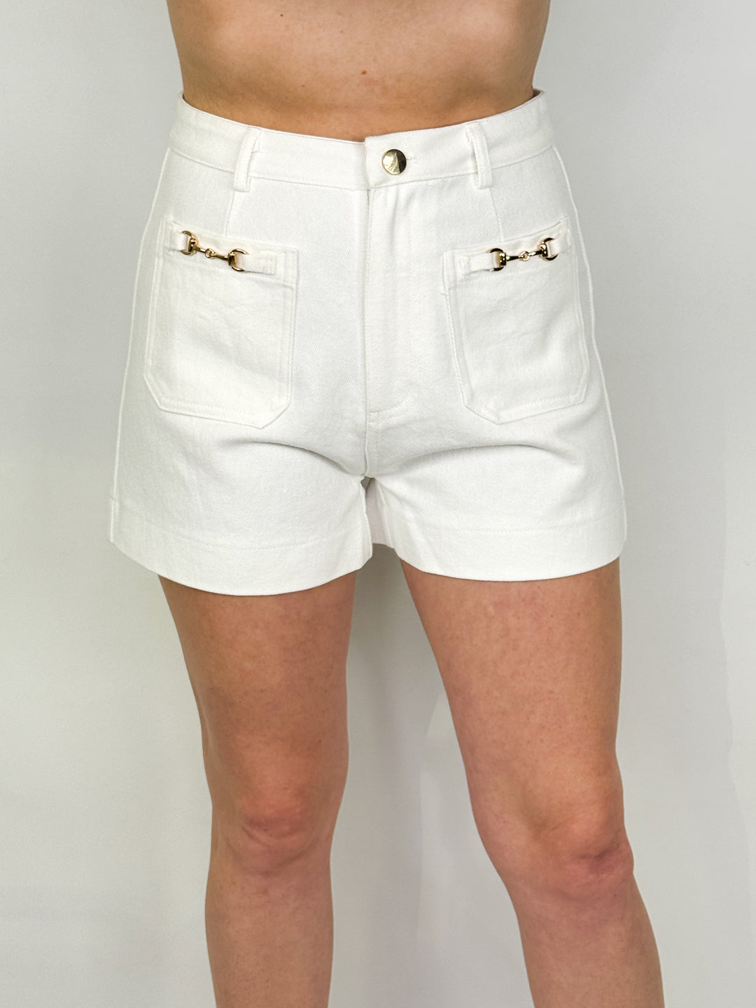 Charli - White Horse-Bit Shorts