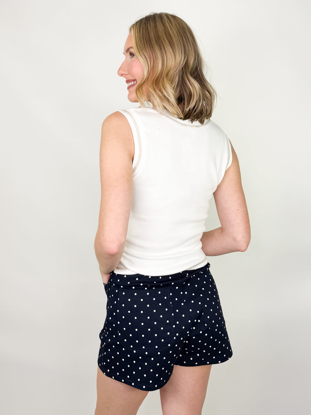 Tristan - Split Neck Tank (White)