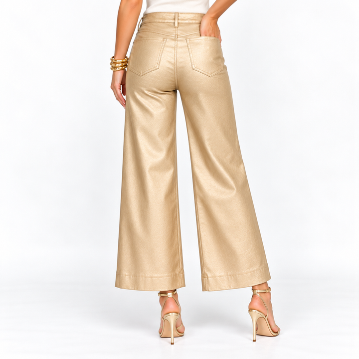 Fallon - Gold Metallic Pants