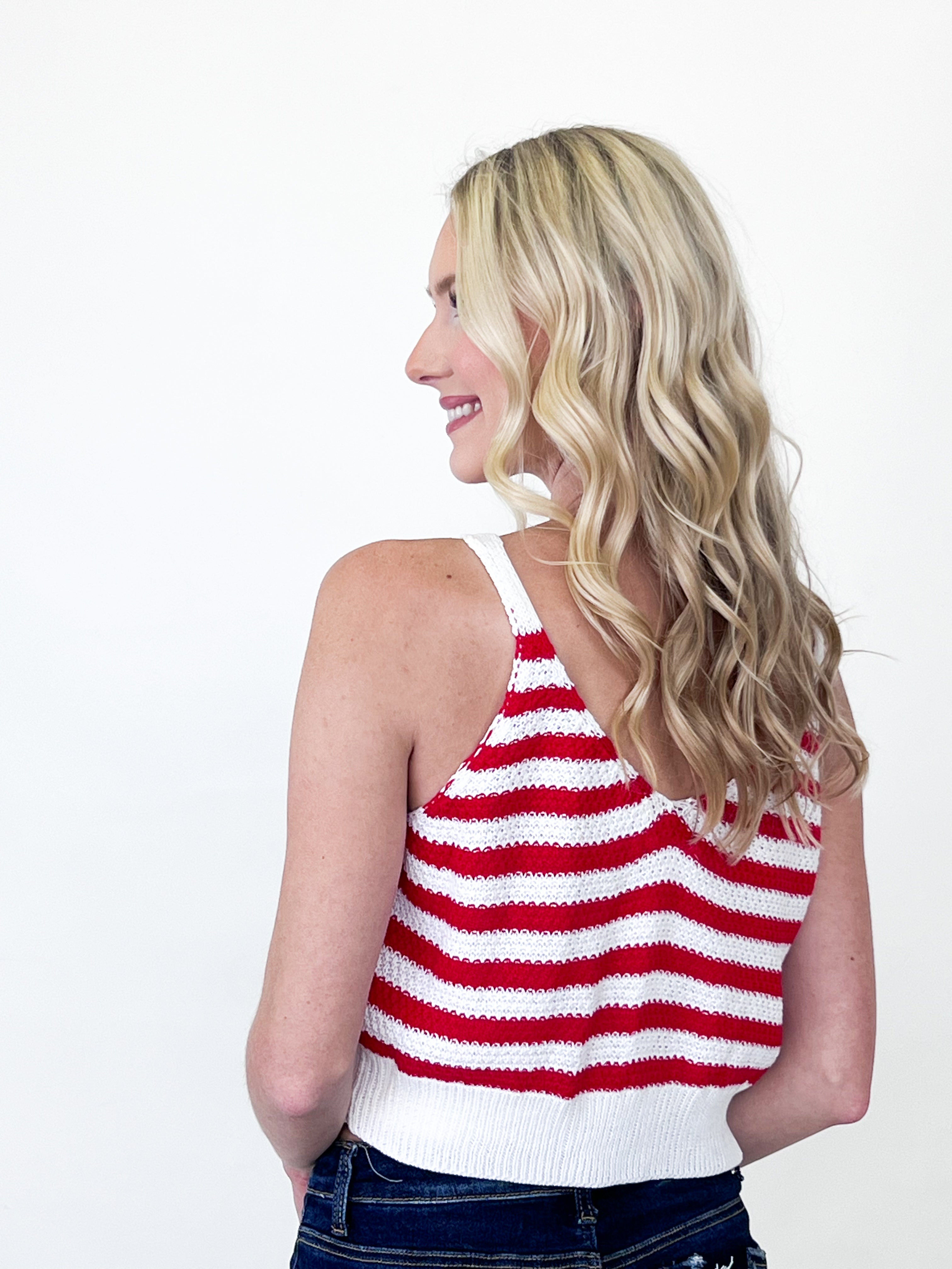 Libbie - American Flag Knit Top