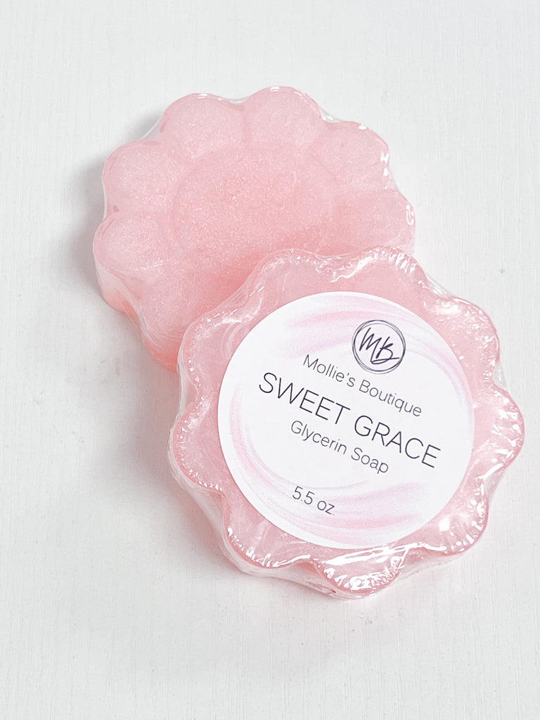 Smiley Face Flower Glycerin Bar Soap - Sweet Grace
