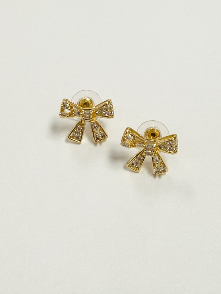 Zina - Rhinestone Bow Earrings