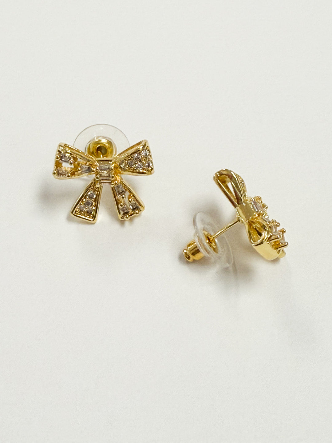 Zina - Rhinestone Bow Earrings