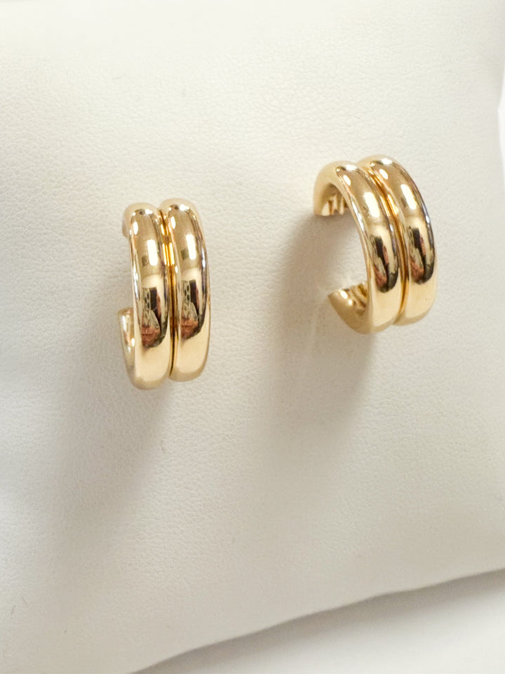Harlee - Gold Double Hoops