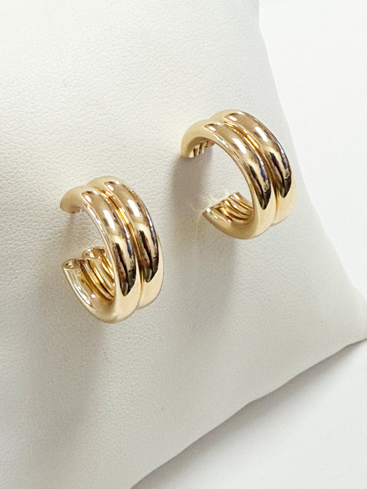 Harlee - Gold Double Hoops