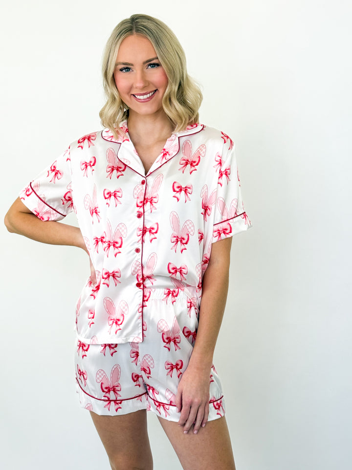 Easter Bunny Ear Bow Pajamas