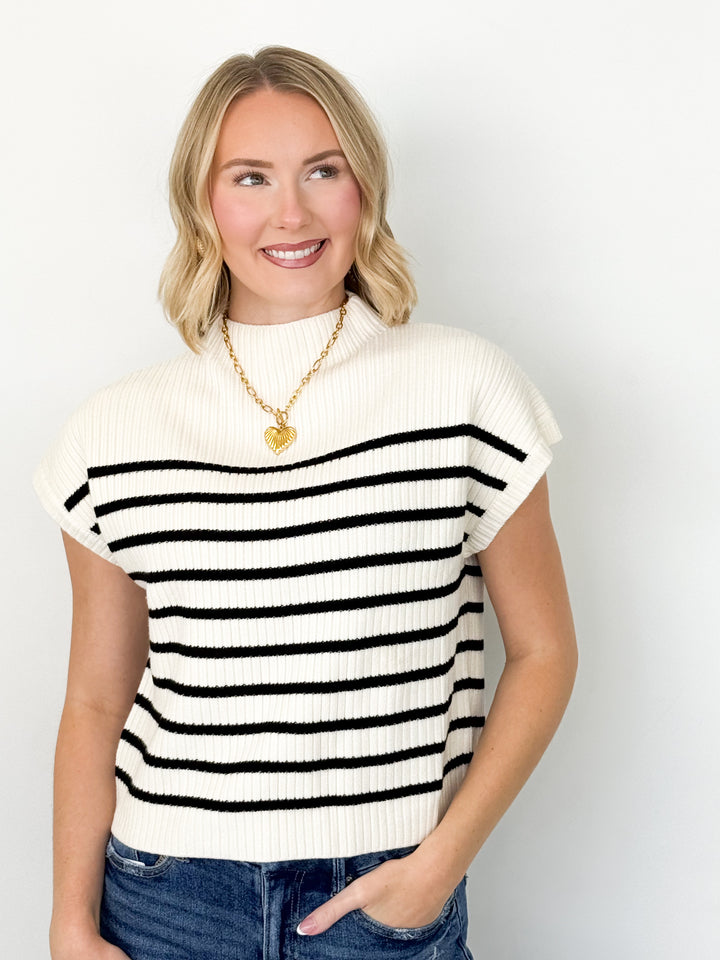 Casandra - Black Striped Knit Sweater