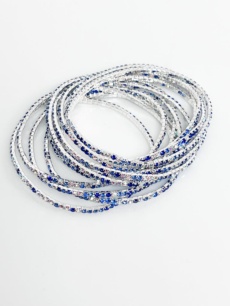 Aria - Rhinestone Bracelet Set (Blue)