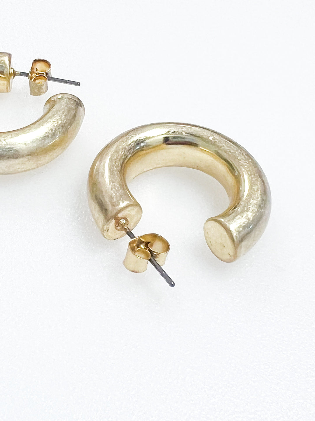 Ava - Brushed Gold Chunky Hoop Earrings